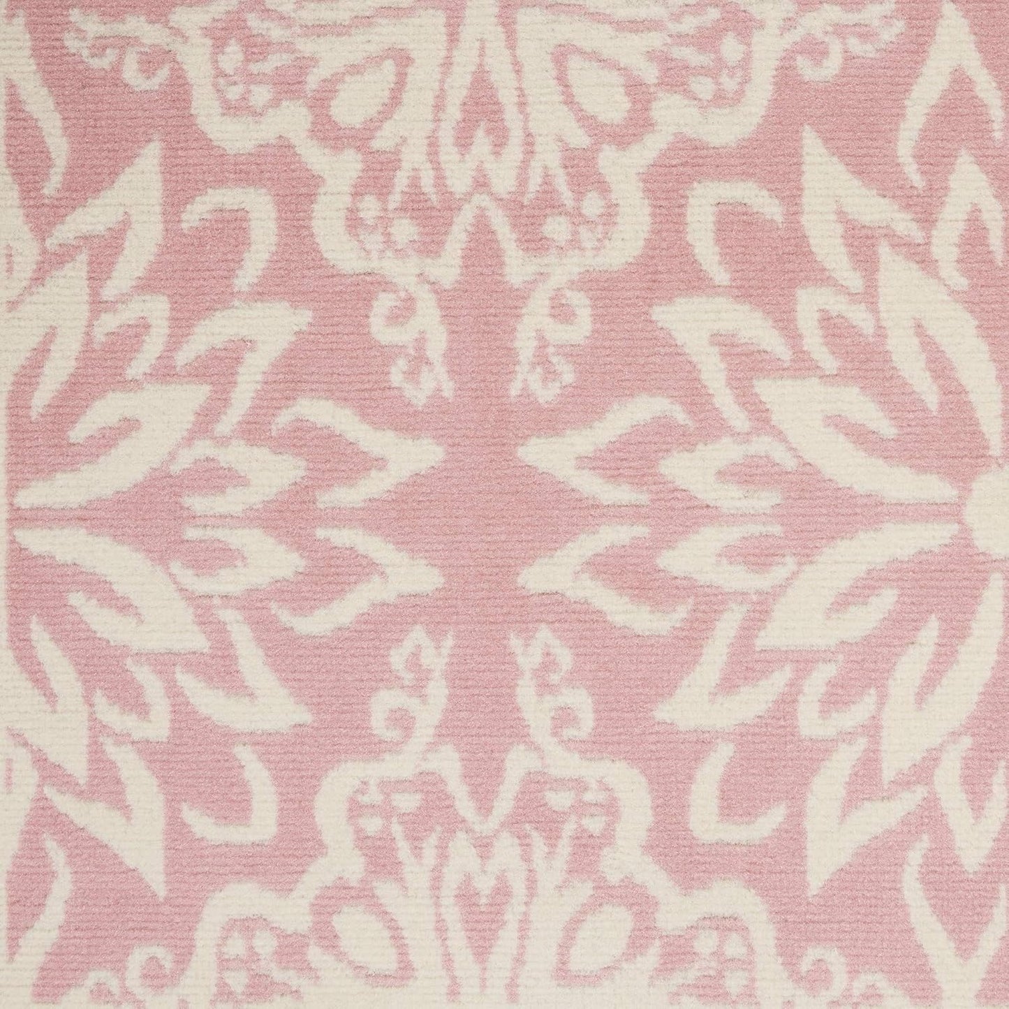 Nourison Home Jubilant Floral Ivory/Pink 4' x 6' Area-Rug, Easy-Cleaning, Non Shedding, Bed Room, Living Room, Dining Room, Kitchen (4x6)