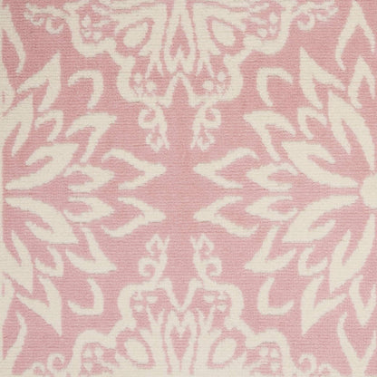 Nourison Home Jubilant Floral Ivory/Pink 4' x 6' Area-Rug, Easy-Cleaning, Non Shedding, Bed Room, Living Room, Dining Room, Kitchen (4x6)