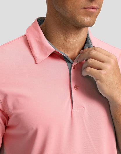Men's Golf Shirts Dry Fit Moisture Wicking Performance Short Sleeve Collared Polo Shirts for Casual Athletic Business