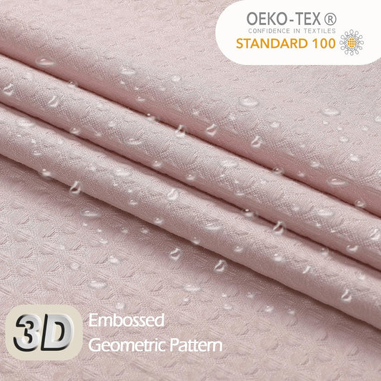 Pink Stall Shower Curtain 36 x 72 Inch, Textured Soft Fabric Waffle Narrow Size Modern Shower Small Curtain for Bathroom Hotel, Machine Washable, Water Resistant, 36Wx72L Inches