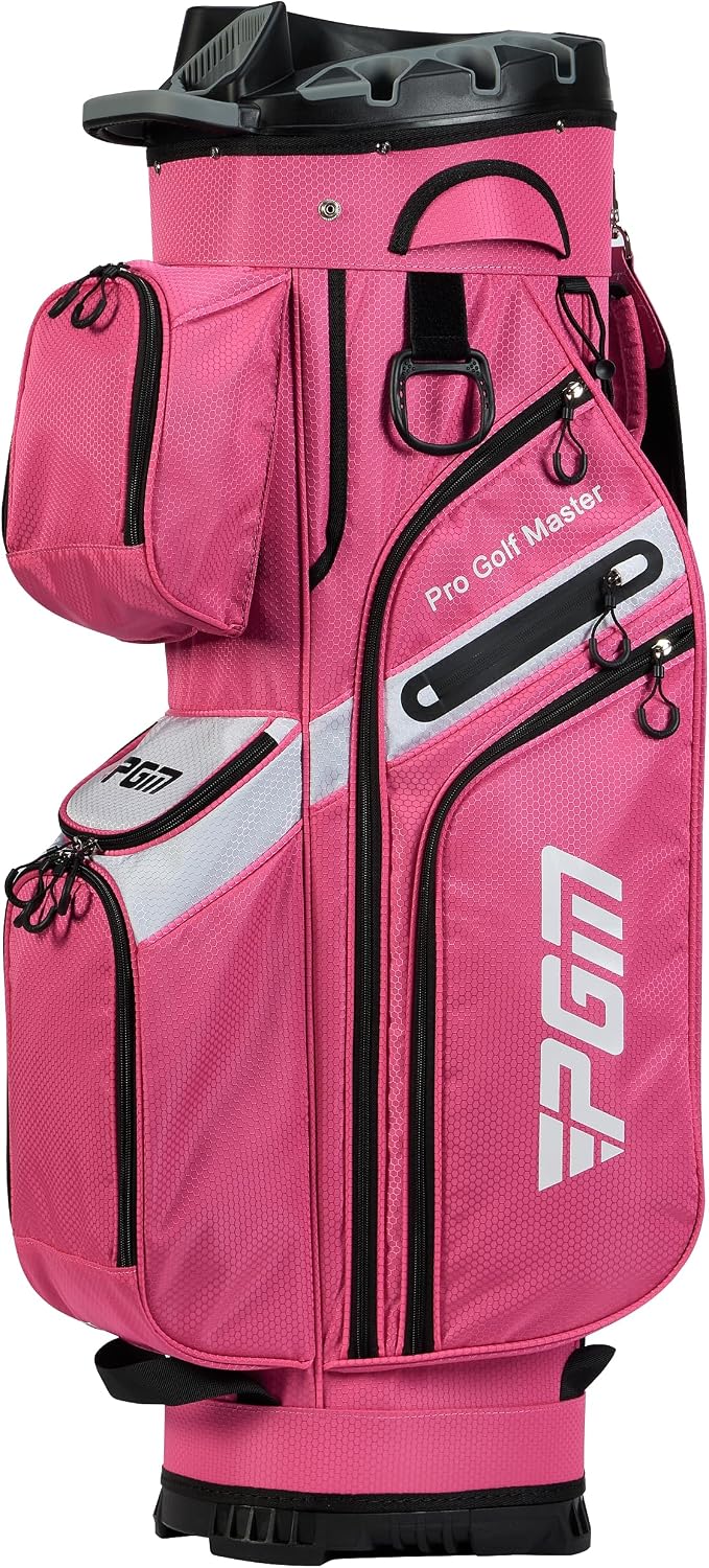 PGM Golf Cart Bag with 14 Way Organizer Divider Top, Premium Cart Bag with Handles and Rain Cover for Men