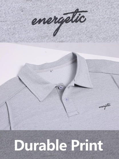 Lexiart Men's Golf Polo Loose Fit Midweight Short Sleeve Moisture Wicking Collared Shirt M-3XL