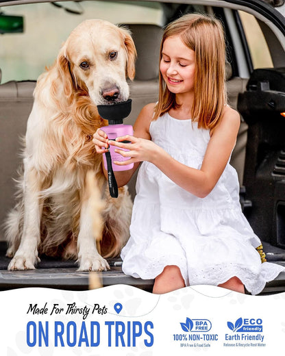 lesotc Dog Water Bottle, Portable Pet Dispenser with Water Bowl, Leak Proof Pet Travel Squeeze Bottle, Puppy Essentials Dog Stuff Accessories for Outdoor Walking, Hiking, Camping