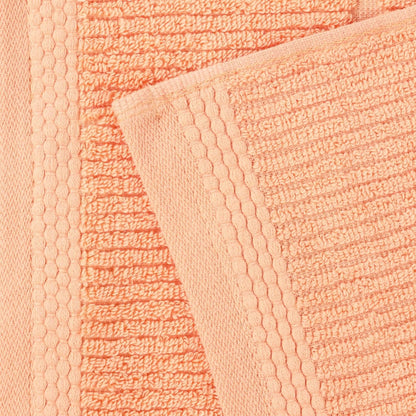 Superior Ultra Soft Quick Dry Absorbent Cotton Blend Towel Set for Bathroom, Bath Essentials, Ribbed Design Milo Towel, Bath Towels, Set of 2, Peach
