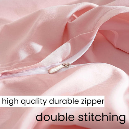 Mohap Zipper Pillowcase 2 Pieces Brushed Microfiber 1800 Hotel Quality Super Soft Pillow Cover No Shrinkage No Fade Pillow Protectors - Pink, Queen