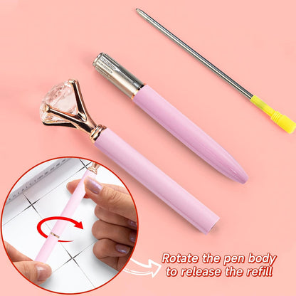 Pink Pens for Women, 6 Pcs Cute Pens Ballpoint Pen Bulk, 1.0mm Medium Point Black Ink, Office and School Supplies Fancy Nice Pen Gifts for Girls Nurse Teacher (Pink)