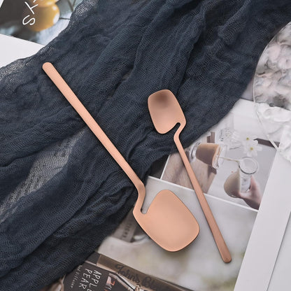 8-Piece Mini Teaspoons Set, Espresso Spoons Set, Small Spoons for Coffee Sugar Dessert Cake Ice Cream Antipasto, 5.35 inches Stainless Steel Spoons Set, Matte Finish (Rose Gold)