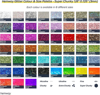 Hemway Glitter Shaker Fluorescent Peach 110g Super Chunky, Craft Glitter Shakers for Resin & Epoxy Crafts, Christmas Art Supplies, Nail, Festival, Crafting, Sparkle