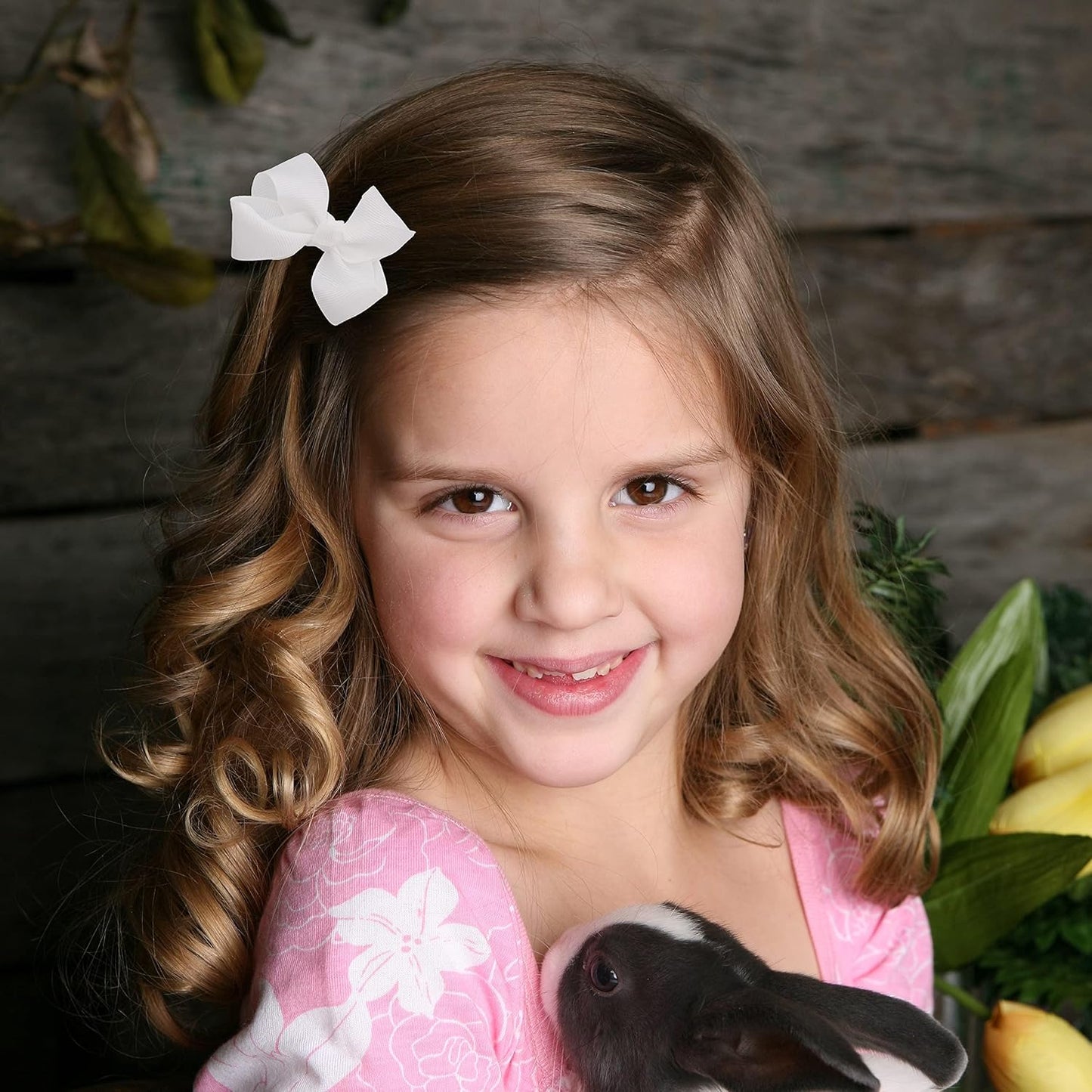 Small Solid Bow for Girls - Set of 12 (Light Pink)