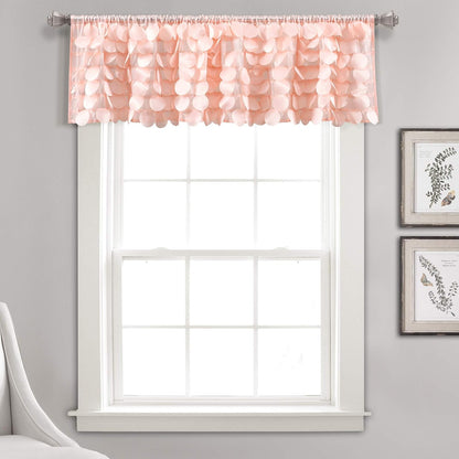 Lush Décor, 14” x 70”, Blush Gigi Valance Textured Window Kitchen Curtain (Single), 16T004609