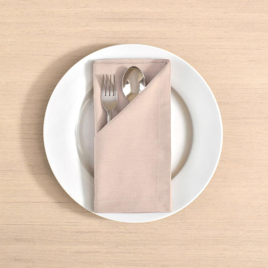 FINGERCRAFT Dinner Cloth Napkin Cotton Linen Blend 12 Pack Natural Premium Quality Mitred Corner for Every Day Use Pre Shrunk and Good Absorbency 18x18 in Easter Color Peach