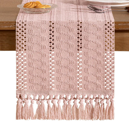 Boho Table Runner Fall Farmhouse Rustic Dining Dresser Scarf Home Decor