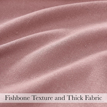 KGORGE Linen Fabric Shower Curtains-Semi Sheer Button Hole Lightweight Waterproof Privacy Linen Blend Shower Curtains Sets for Nursery Bathroom with 12 Hooks, 72 x 84 inches Long, Dusty Pink, 1 Panel