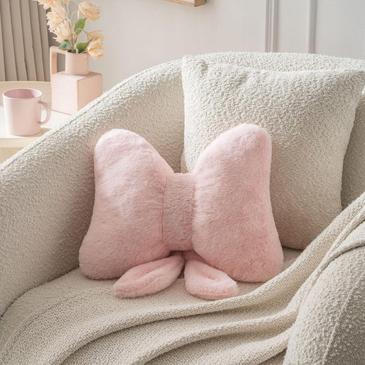 Bow Pillow Throw Pillows Butterfly Shaped Decorative Cute Pillows for Bed Sofa Cute Home Decor,Pink 10 * 8inch