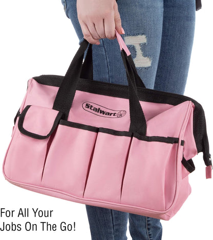 Stalwart - 75-HT4095 Tool Kit - 123 Pink Heat-Treatedpiece with Carrying Bag - Essential Steel Hand Tool & Repair Set For Apartments, Dorm, Homeowners
