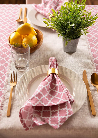 DII Lattice Tabletop Collection, Tablecloth, 60x104, Rose Pink