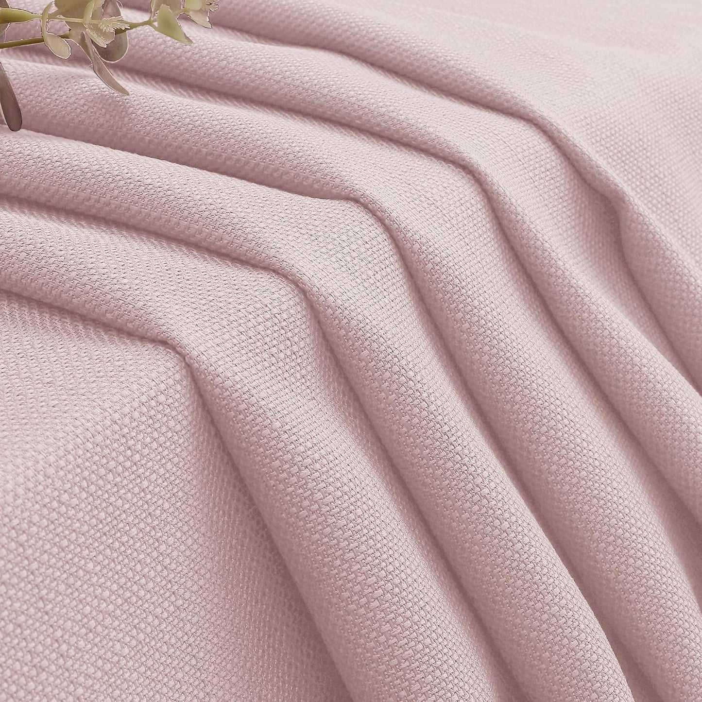 Lecloud Blush Pink Valance for Window Curtains 12 Inch Length, Light Filtering Modern Small Kitchen Curtain, Burlap Farmhouse Drapes with Rods Pocket for Cafe Bedroom Camper Cabinet, 60" W x 12" L