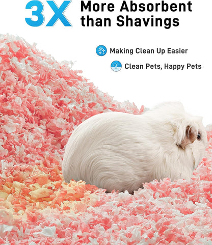 BUCATSTATE Hamster Bedding 101L, 99% Dust-Free Guinea Pig Bedding Odor Control Paper Bedding, Cozy Small Animal Bedding for Rabbit Rat Syrian Dwarf Hamsters Gerbils (Pink)