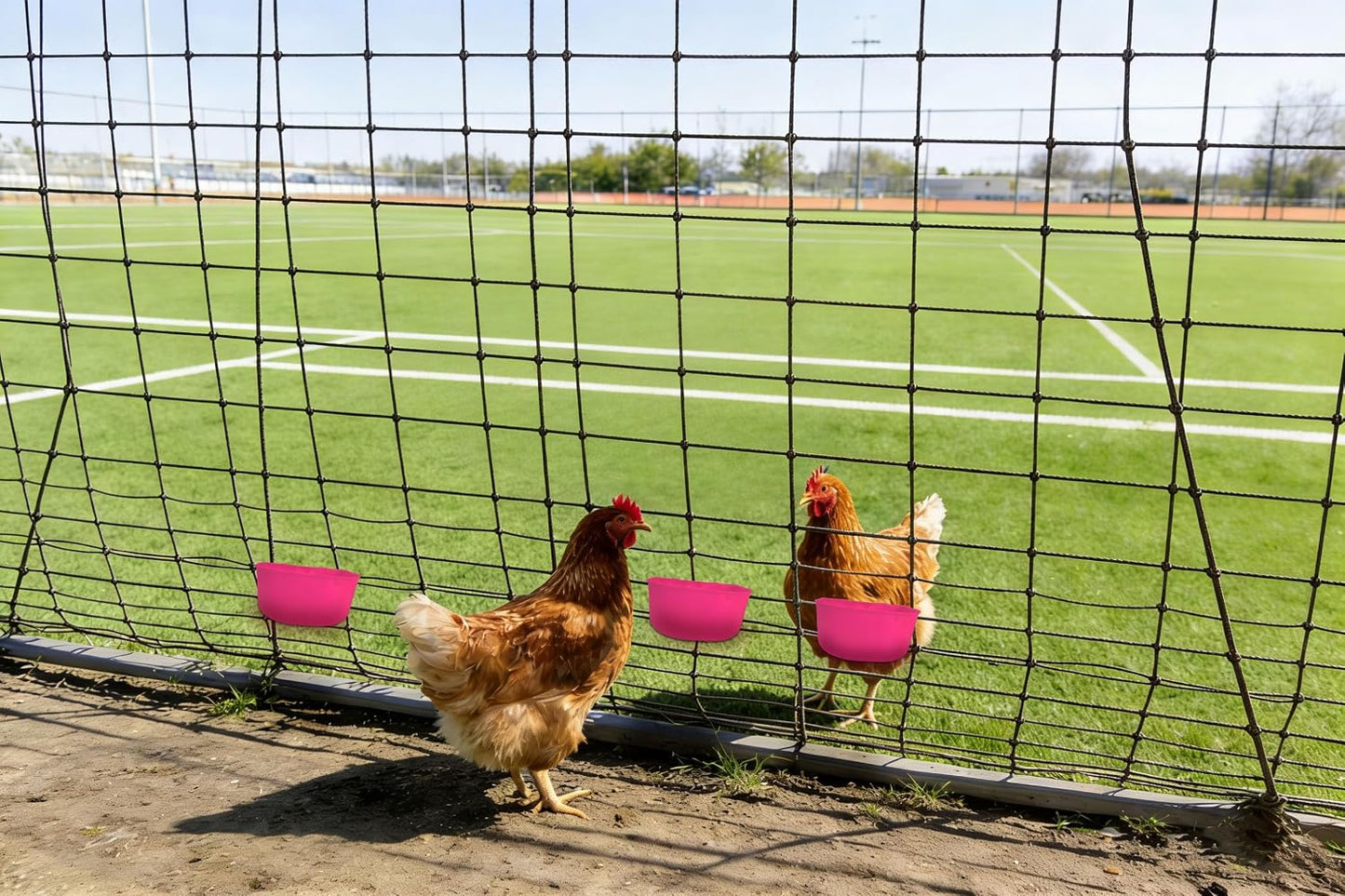 Cage Cups for Chickens 5 Pcs Hanging 25oz Feeder Waterer,Pink Food Bowl Coop Dish Water Dispenser Drinker Grit Container for Rabbits Birds Pigeon Duck and Small Animals