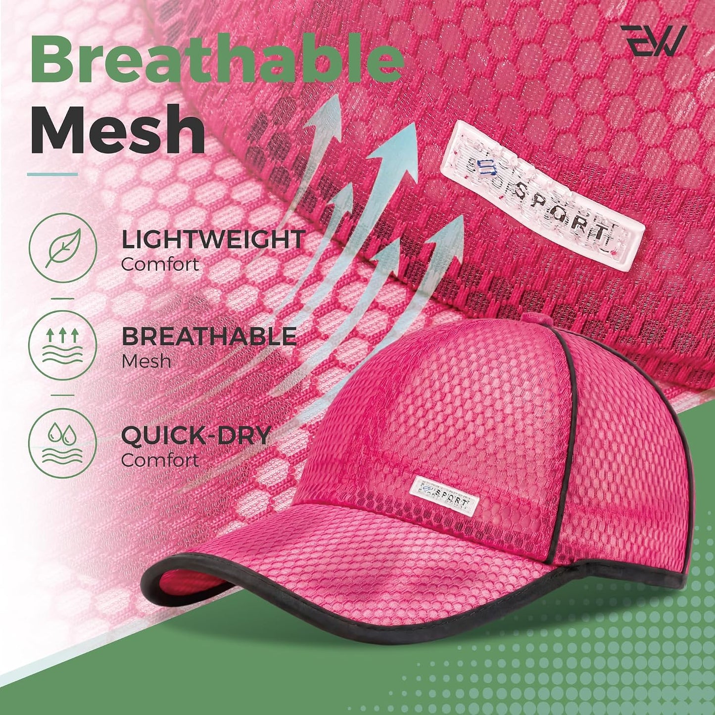 Unisex Breathable Quick Dry Mesh Baseball Cap Running hat