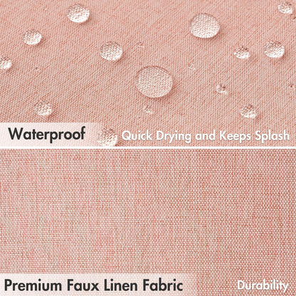 MIULEE Linen Shower Curtain with 12 Metal Hooks Modern Heavy Duty Washable Fabric Shower Curtain Set Waterproof Thick Cloth Shower Curtains for Bathroom Hotel Bathtub, W72*L72, Blush Pink