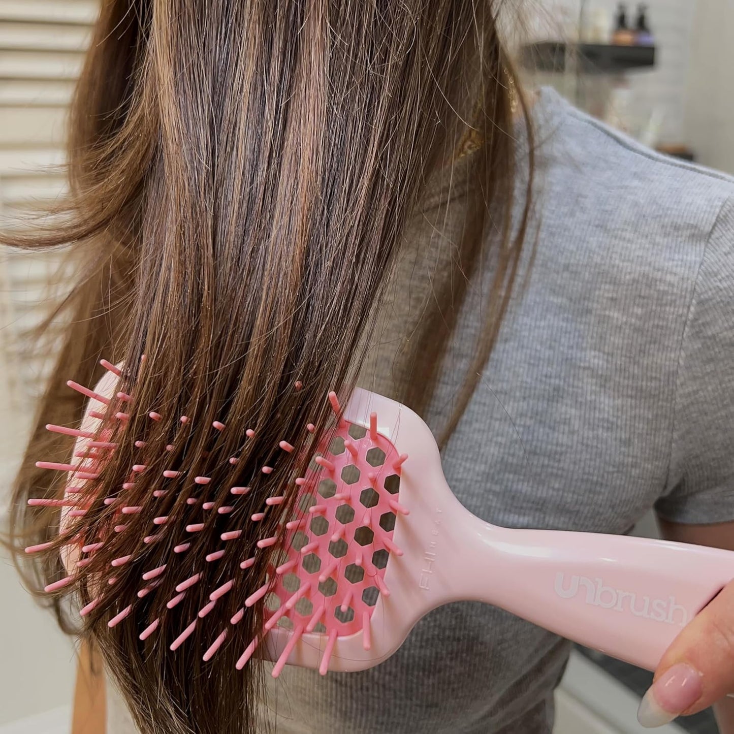 FHI Heat UNbrush Detangling Brush for Pain-Free Brushing on All Wet or Dry Hair Types — Durable DuoFlex Anti-Static Bristles, Lightweight Handle, Vented Hair Brush