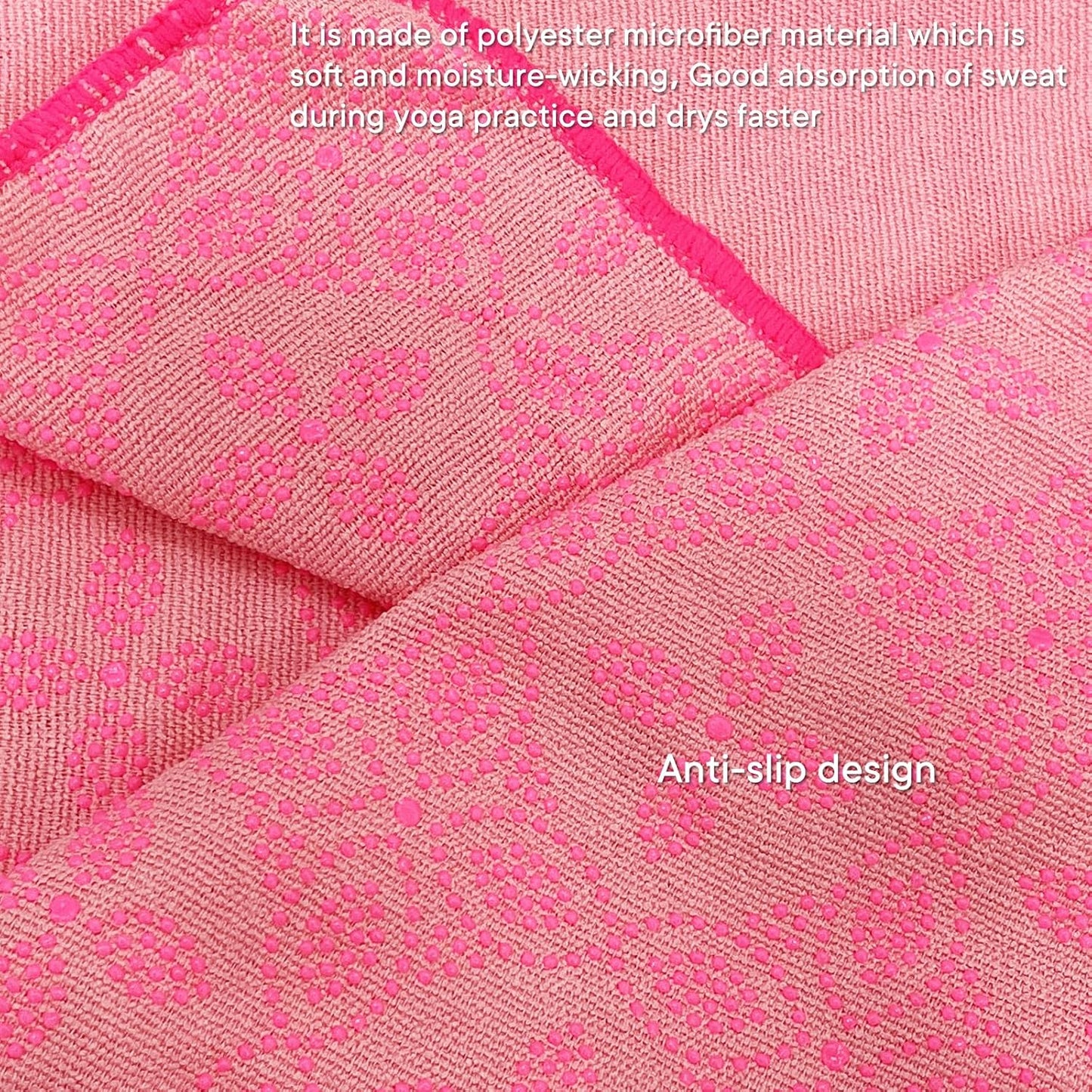 Yoga Towels, Non Slip Hot Yoga Mat Towel with Grip Dots,Super-Absorbent Soft Microfiber Yoga Blanket for Pilates, Fitness and Workout 72inch x 24inch