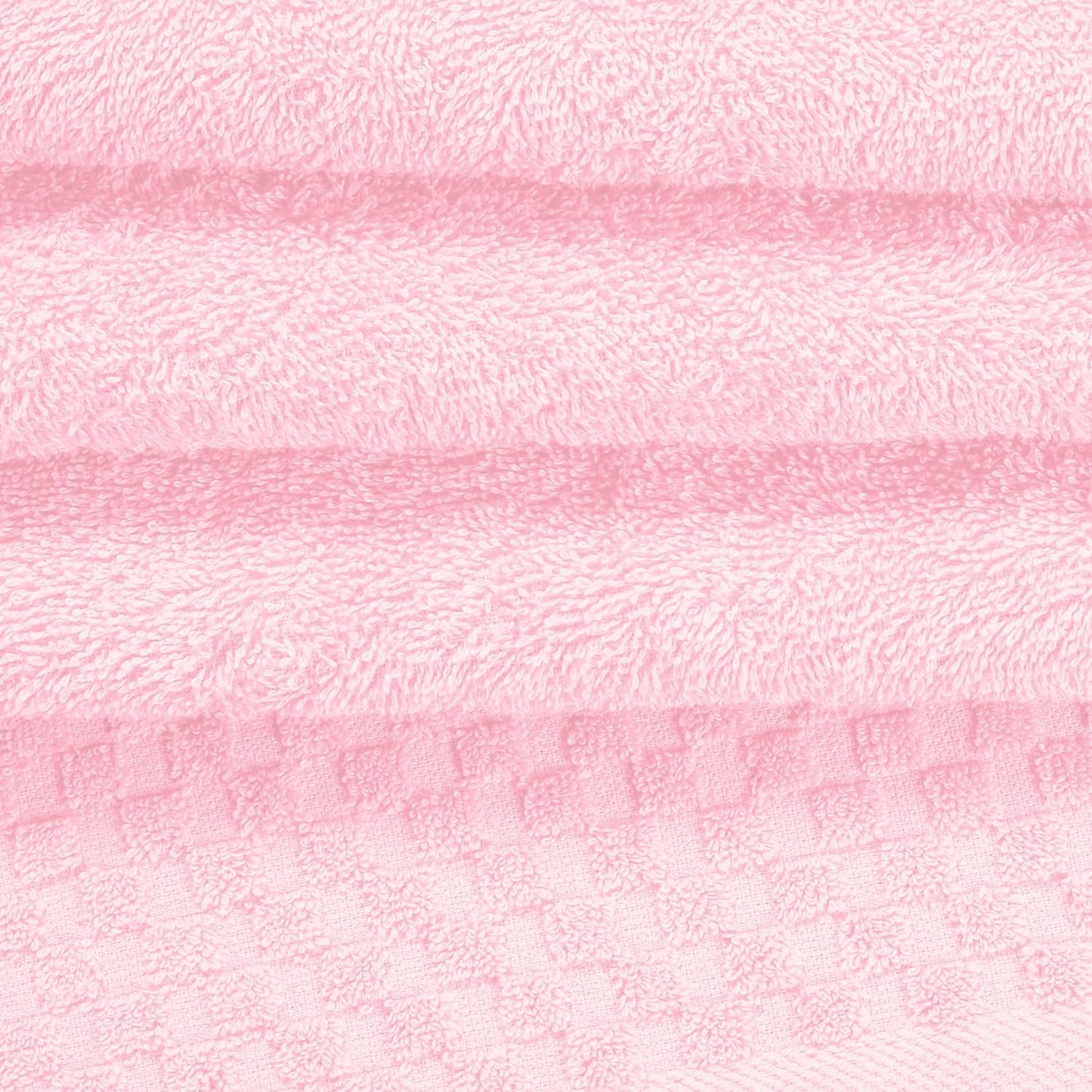 MyOwn Ultra Soft 3 Pack Cotton Towel Set, Contains a Bath Towels 28x55 inch, a Hand Towels 16x24 inch & a Wash Coths 12x12 inch, Ideal Everyday use, Compact & Lightweight - Pink