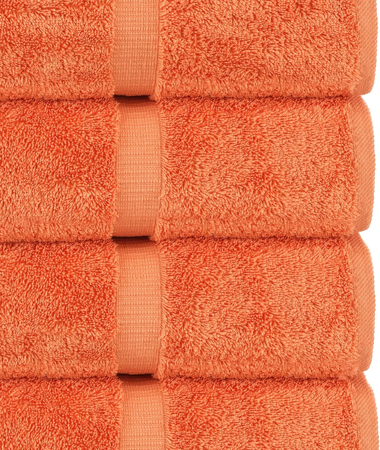 Chakir Turkish Linens 6 Piece Towels Set, 100% Cotton Luxury Turkish Towels for Bathroom, Soft Absorbent Bath Towel Set with 2 Bath Towels 2 Hand Towels 2 Washcloths, Coral