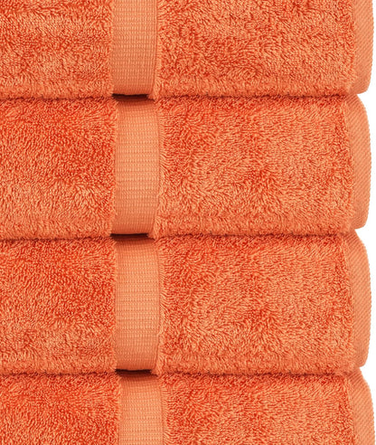 Chakir Turkish Linens 6 Piece Towels Set, 100% Cotton Luxury Turkish Towels for Bathroom, Soft Absorbent Bath Towel Set with 2 Bath Towels 2 Hand Towels 2 Washcloths, Coral