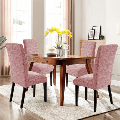 YEMYHOM Dining Chair Covers Set of 2, Stretch Dining Room Parsons Chair Slipcover, Removable Washable Furniture Protector for Home, Kitchen, Banquet (Pink)