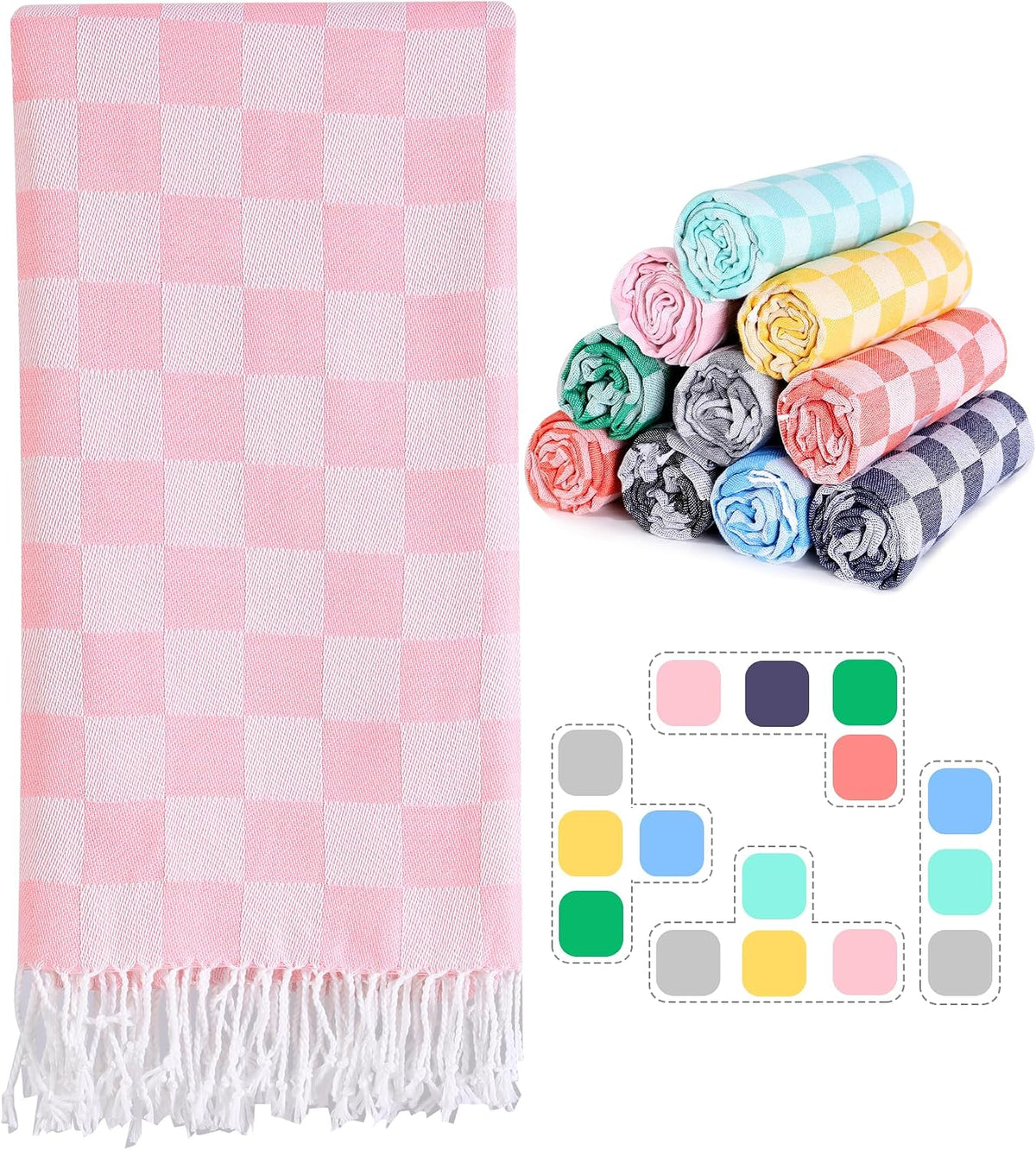 Travel Vacation Essentials Turkish Beach Towel Bath Towels Quick Dry Sand Free Oversized Bath Pool Swim Extra Large XL Blanket Adult Travel Cruise Accessories Must Haves Clearance Stuff Necessities