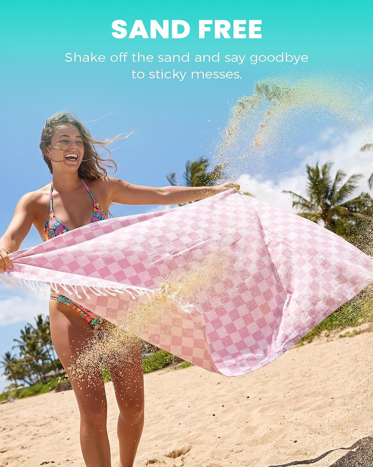 Travel Vacation Essentials Turkish Beach Towel Bath Towels Quick Dry Sand Free Oversized Bath Pool Swim Extra Large XL Blanket Adult Travel Cruise Accessories Must Haves Clearance Stuff Necessities