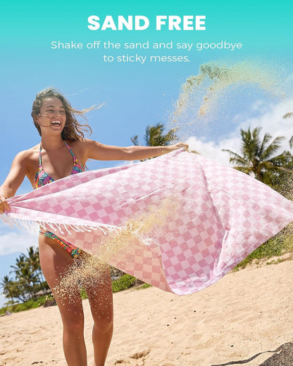 Travel Vacation Essentials Turkish Beach Towel Bath Towels Quick Dry Sand Free Oversized Bath Pool Swim Extra Large XL Blanket Adult Travel Cruise Accessories Must Haves Clearance Stuff Necessities