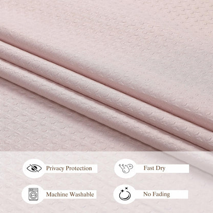 Aiyufeng Pink Shower Curtains for Bathroom，Dot Like Embossed Textured Waterproof Soft Polyester Cloth Shower Curtain，Hotel Spa Machine Washable，72Wx72L
