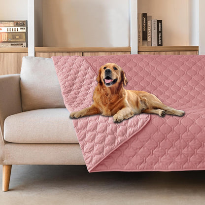 gogobunny 3X Stronger Waterproof Pet Blanket, Scratch Proof Furniture Protector for Dogs Cats, Reversible Cover 68x82 Inch, Dark Pink/Light Pink