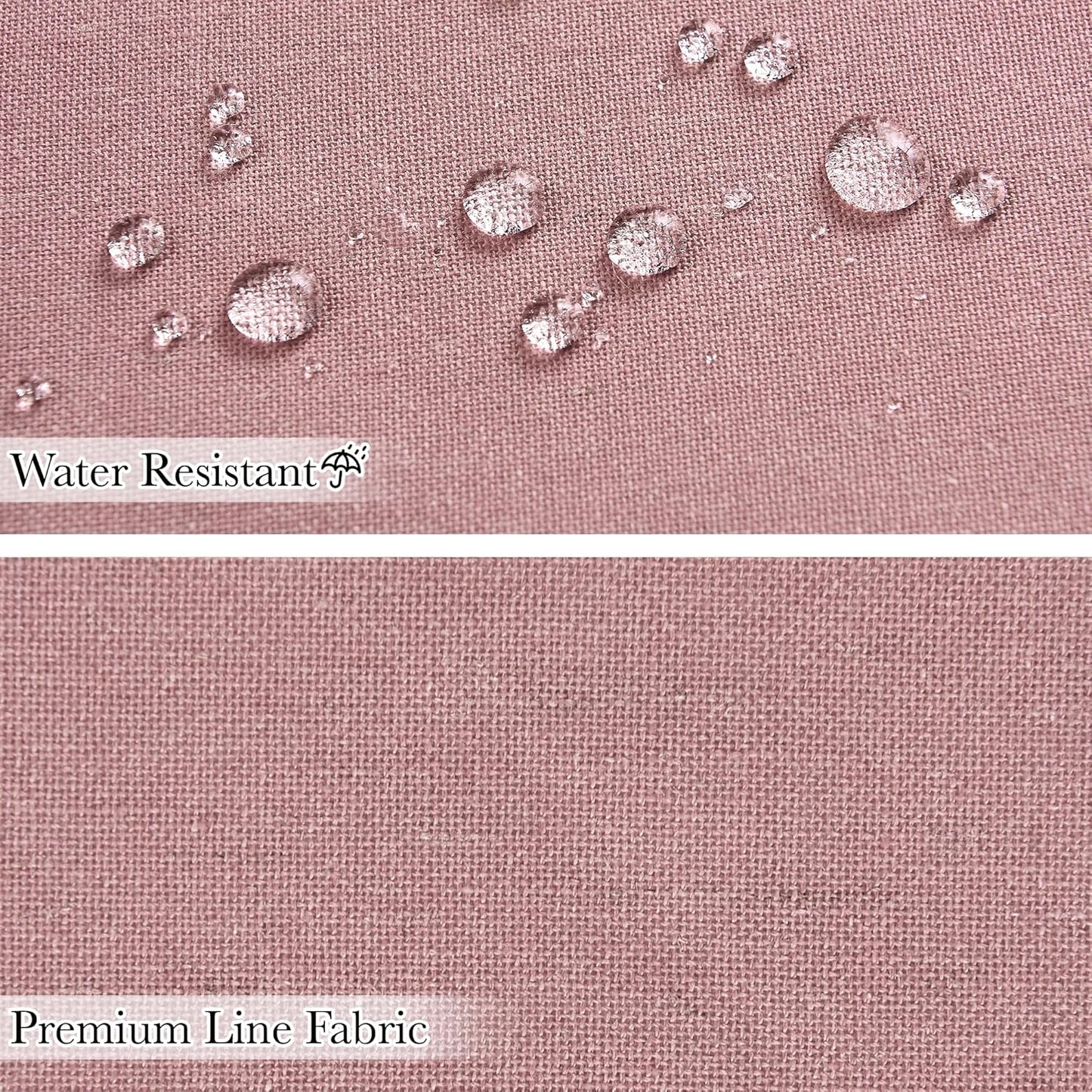 KGORGE Linen Fabric Shower Curtains-Semi Sheer Button Hole Lightweight Waterproof Privacy Linen Blend Shower Curtains Sets for Nursery Bathroom with 12 Hooks, 72 x 84 inches Long, Dusty Pink, 1 Panel