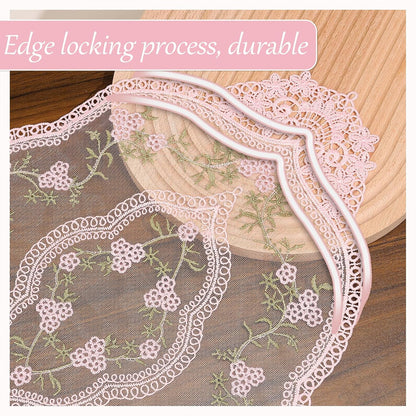 4Pcs Retro Lace Placemat | Lace Doilie for Tables Elegant French Crochet Doilies Pink Oval Cup Mat | Table Mats Fashionable Laces Doilies Hollow Vase Mat for Table Decor Home Kitchen Wedding(Pink)