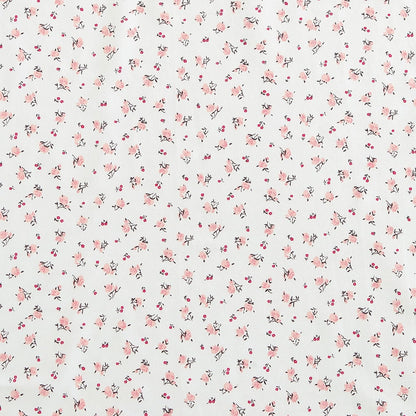 Betsey Johnson- Queen Bed Sheets, Cotton Percale Bedding Set, Crisp & Cool, Lightweight & Breathable (Baby Buds Pink, Queen)