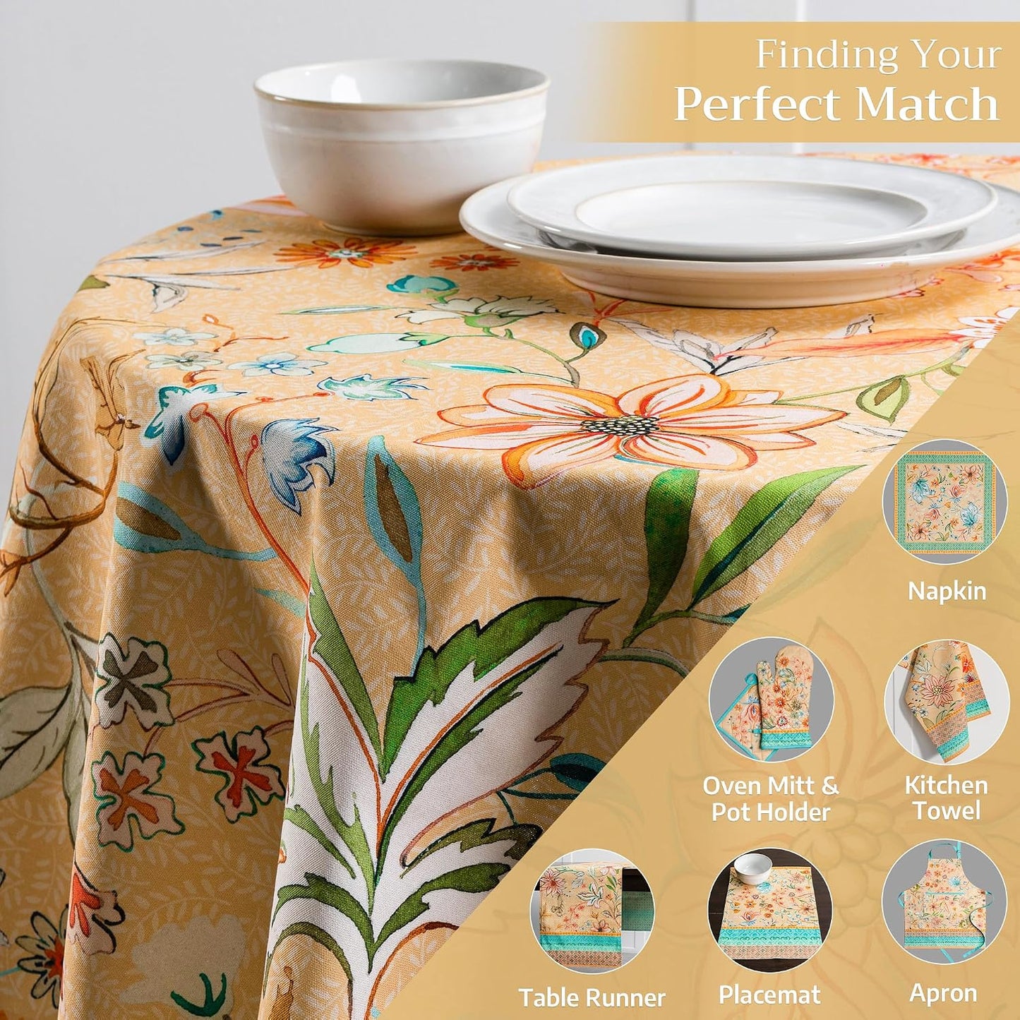 Maison d' Hermine Table Cloth Round Table 100% Cotton 69 Round Inches Tablecloth Reusable Decorative for Dining Kitchen Room Farmhouse Party Home Hotel Restaurant Spring Summer - Luxury Loft - Peach