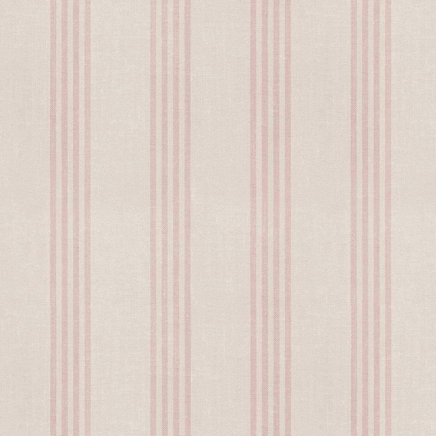 RollsRolla Pink and Beige Striped Peel and Stick Wallpaper, Cottage Farmhouse Style Self-Adhesive for Bathroom, Laundry Room, Girls Room and Bedroom, Made from Fabric Material Works on Textured Walls