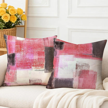 Cute Pink and Grey Throw Pillows Covers 18x18 Inch Light Gray White Cushion Cases Set of 4 Abstract Art Painting Pillowcase for Couch Bed Sofa Farmhouse Office Car Boho Spring Home Decor Gray Pink