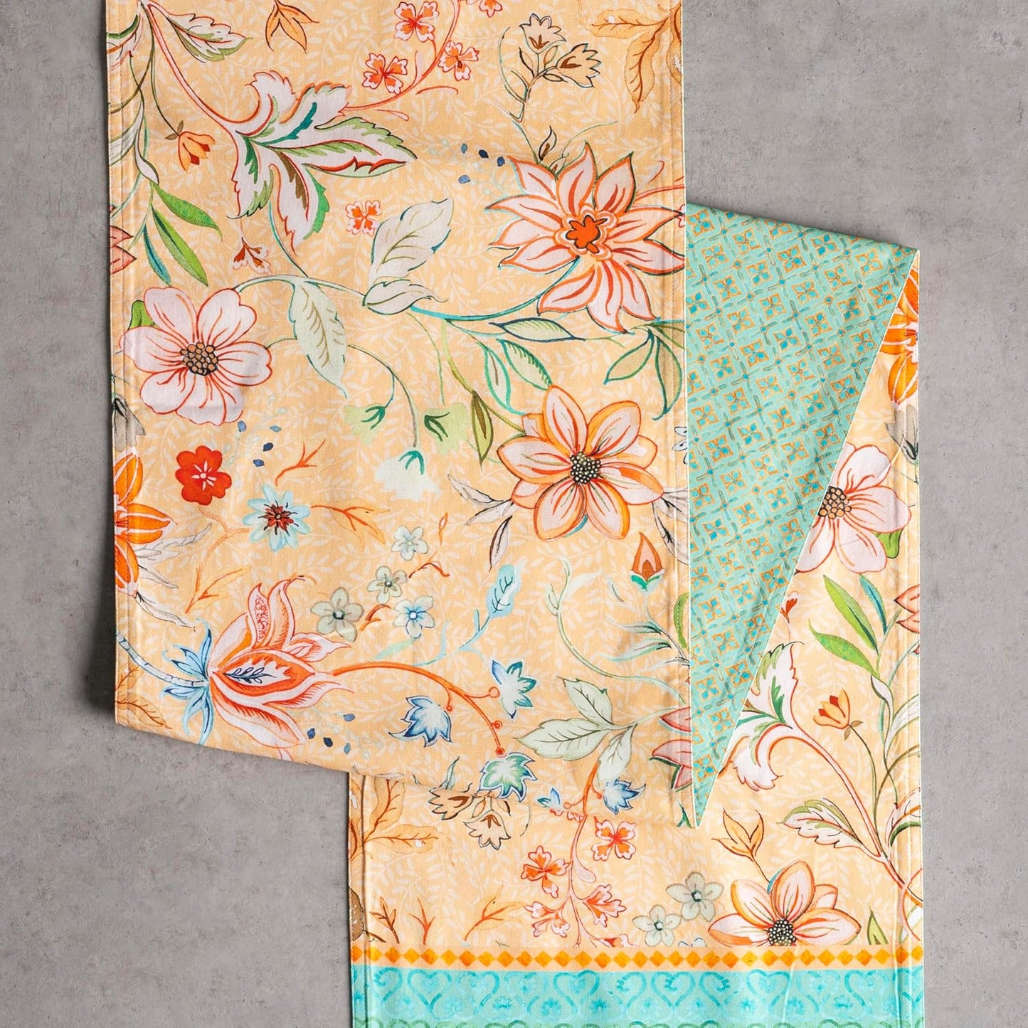 Maison d' Hermine Table Runner 100% Cotton Double Layer Table Runners 108 inches Long Decorative for Home Kitchen Dining Party Farmhouse Hotel Restaurants Spring Summer - Luxury Loft - Peach