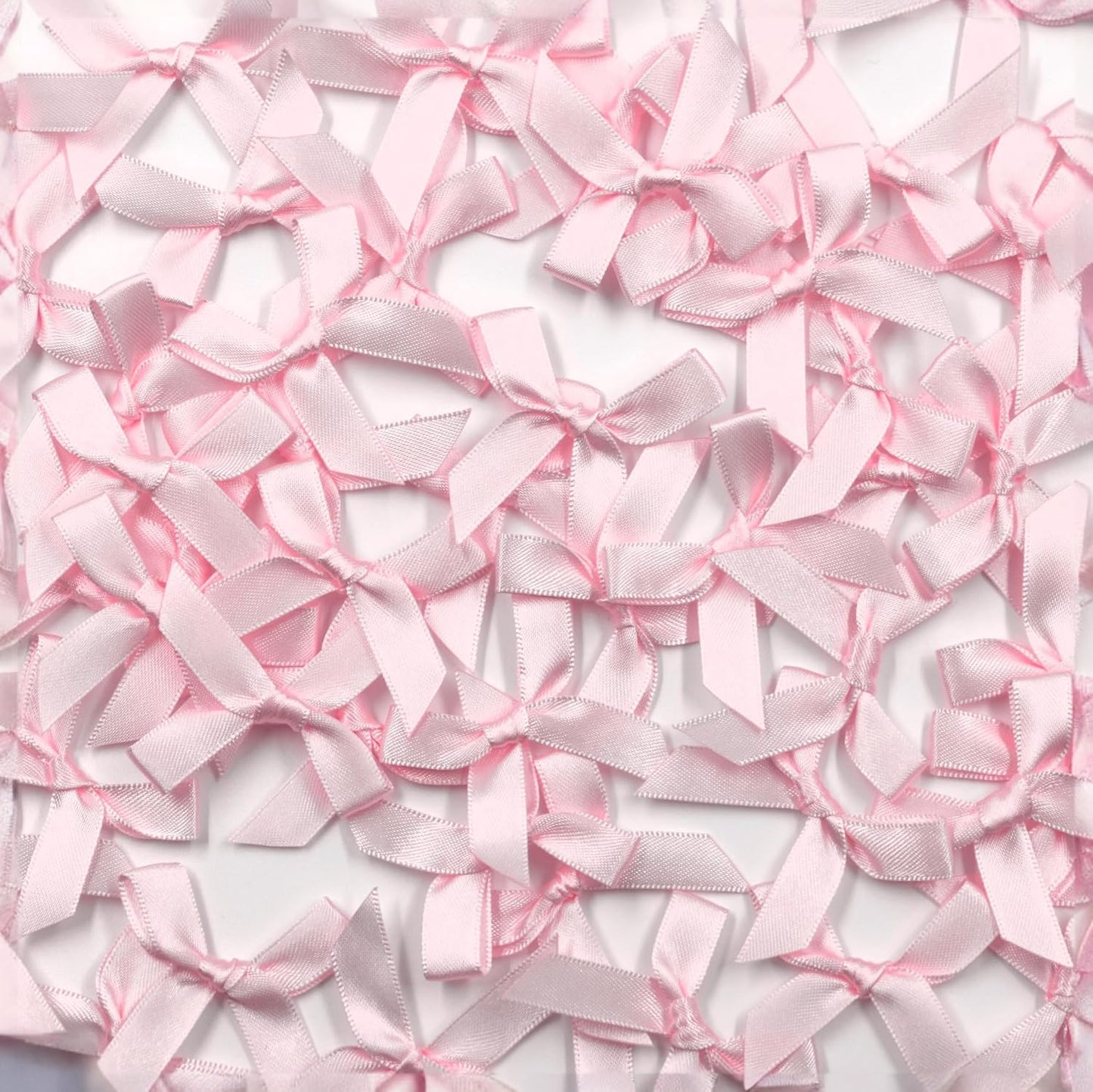 60pcs 1.7" Mini Pink Ribbon Bows Decor – Small DIY Satin Bows for Crafts, Little Bows for Gift Wrapping, Tiny Bow Stickers for Scrapbook Treats Balloon Cake Hairstyle Candle Decorations
