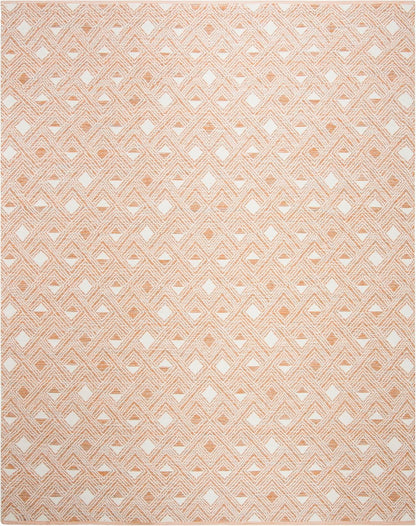 SAFAVIEH Area Rug 8x10 - Montauk Collection - Large - Peach & Ivory, Handmade Cotton, Ideal for Living Room, Bedroom, Office, Dining Space (MTK614O)