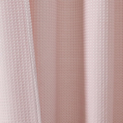 OVZME Blush Pink Shower Curtain Set, Waffle Textured Heavy Duty Fabric Shower Curtain for Bathroom, Luxury Hotel Weighted 230GSM Waterproof Bath Curtain with 12 Plastic Hooks, Machine Washable, 72x72