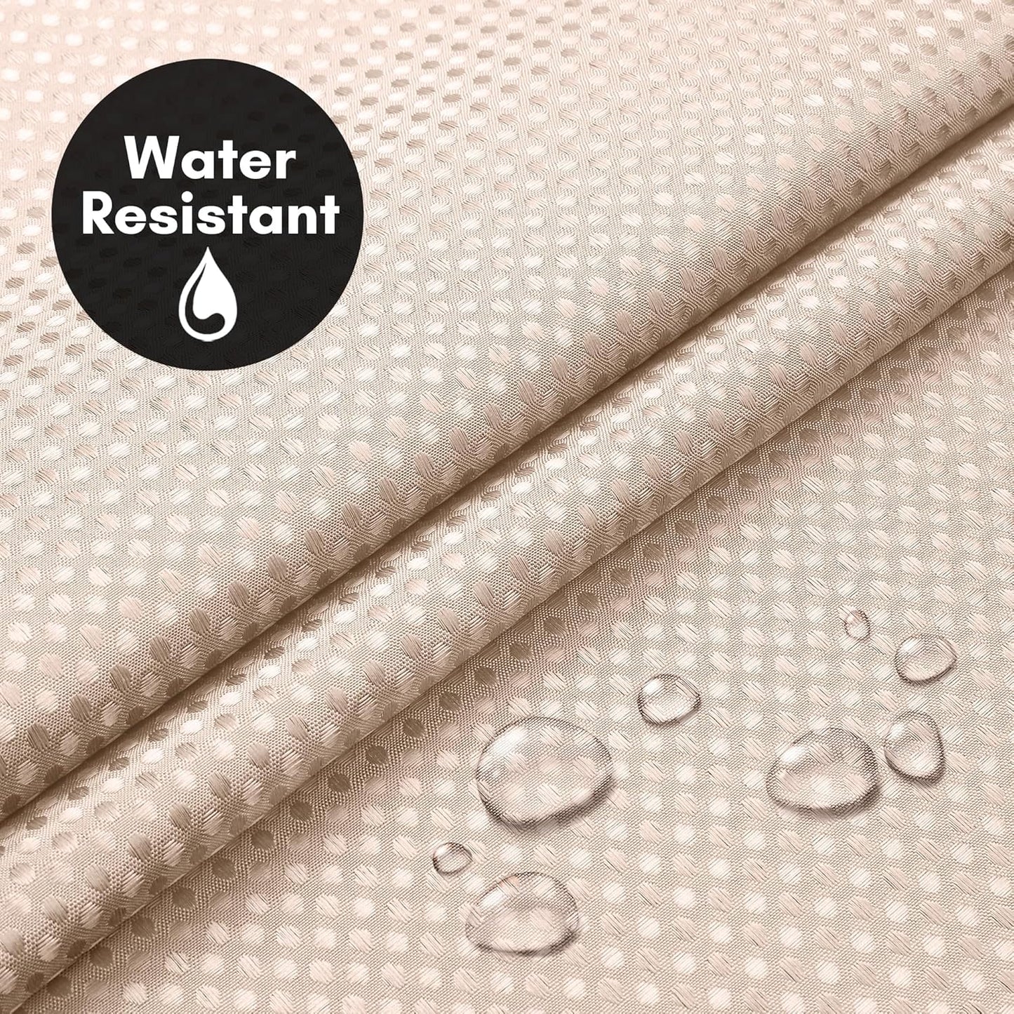 Americanflat 72x75 Hookless Waffle Pattern Shower Curtain - Water-Resistant Long Shower Curtain with Sheer Panel, Snap-in Liner, and Durable Grommets - 100% Polyester - Pink