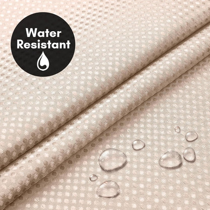Americanflat 72x75 Hookless Waffle Pattern Shower Curtain - Water-Resistant Long Shower Curtain with Sheer Panel, Snap-in Liner, and Durable Grommets - 100% Polyester - Pink