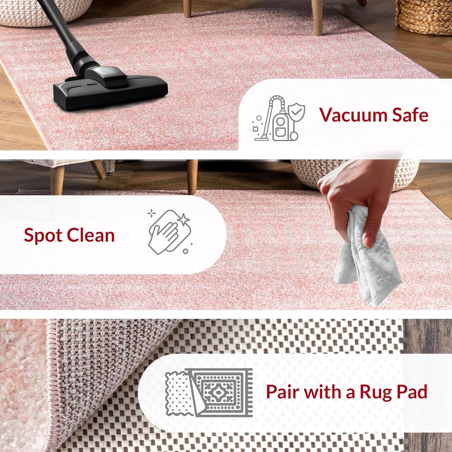 nuLOOM 2x3 Moroccan Blythe Area Rug, Pink, Faded Bohemian Design, Stain Resistant, For Bedroom, Dining Room, Living Room, Hallway, Office, Kitchen, Entryway