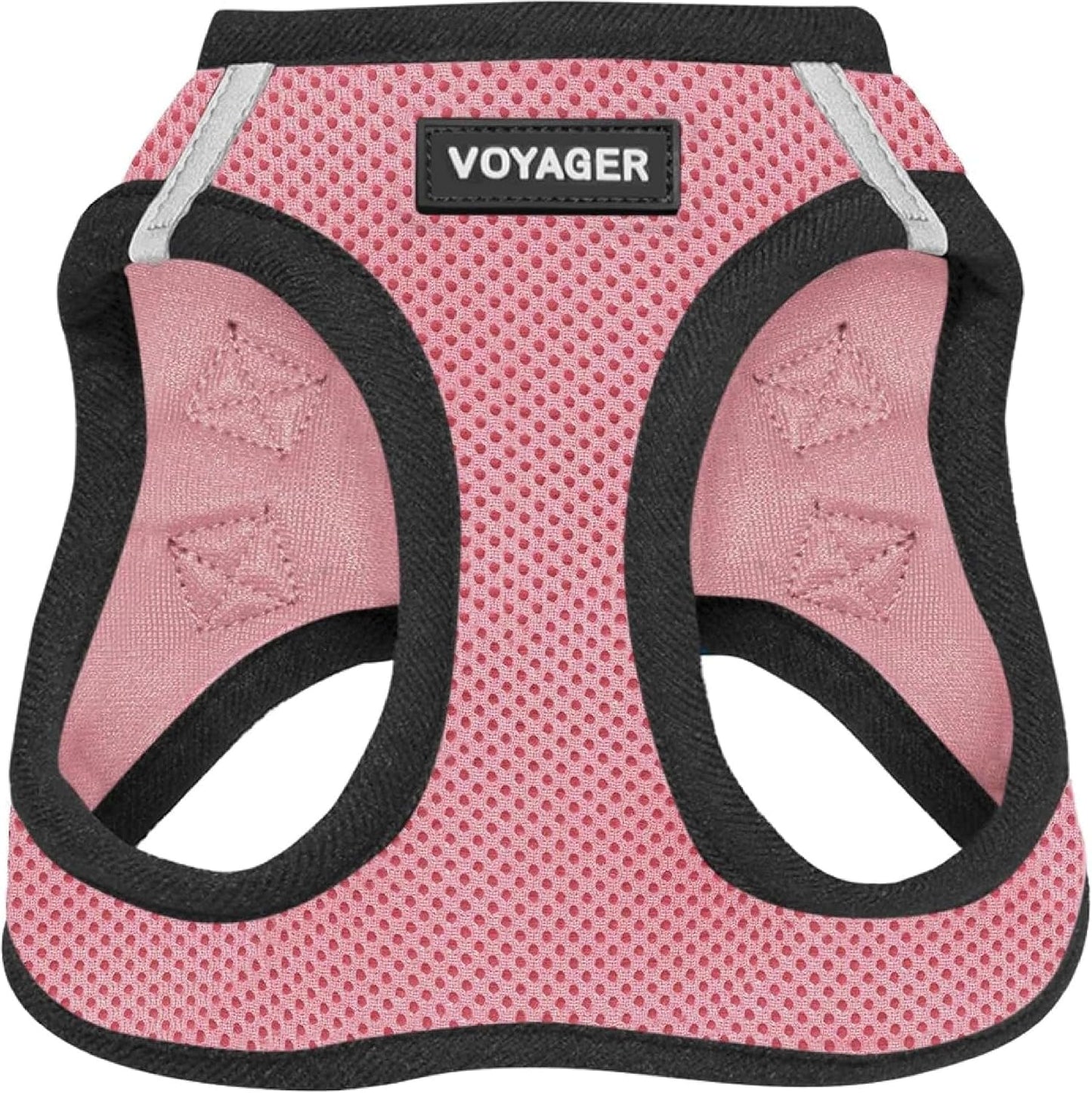 Best Pet Supplies - All Weather Mesh / Plush, Reflective, No Pull Harness for Small, Medium Dogs, Cats - Secure with Hook & Loop Fastener, Buckle, Double D-Rings - Pink/Black Trim, XS